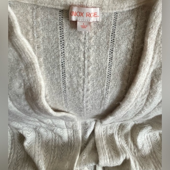 Knox Rose Women’s Cardigan Knit Sweater, Cream Color, Acrylic Blend; Size L - Picture 2 of 8